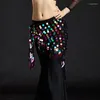 Bühne Wear Women Belly Dance Kostüm Bling Shine sexy Hüfte Schal Stammes Quasten Wickel Rockgürtel Dame Accessoires Taille