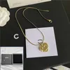 Collier plaqué or de luxe 18 km marque de marque en forme de coeur pendentif charmant collier de haute qualité