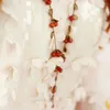 Kedjor aktiva pärlor koreanska smycken modetillbehör röda körsbär långa tröja kedja kvinnor halsband vackert