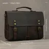 Briefcases Men's Briefcase Genuine Leather A4 File Document Handbag Male Soft Cow Laptop Shoulder Bag Business Computer