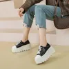 Sıradan ayakkabılar 8cm gerçek deri platform kama tıknaz spor ayakkabı pompaları 2024 kadın zapatos de mujer beyaz vulkanize moda