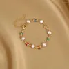 Pulseiras de charme pulseira de cor de ouro vintage para mulheres coloridas de cristal de cristal de borboleta festas de moda jóias presentes