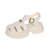 Plattform Casual Fashion Summer Solid Sandals elegante Sohle-Farben Runde Zehen Flachheel Damenschuhe ohne CT-18 240428 497