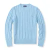 Modny sweter marki polo, kaszmirowa mieszana bawełniana bawełniana odzież, haftowany retro z długim rękawem Sweter parowy, wiosenne i jesienne luźne pulloczy