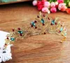 Rhinestone or vintage Green Crystal Crystal Bridal Crown MAINMATED NOIVA DIADEM CHEETHPIED MEDIAL MEILLE