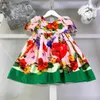 Klassiker Babyrock farbenfrohe Blumen überall über Prinzessin Kleidgröße 90-160 cm Kinder Designer Kleidung Sommermädchen Partydress 24APRIL