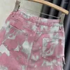 Jupes Ashion Pink Denim Jirt Femme 2024 Western Style Reduisant l'âge minceur Haute taille A-Line Hip