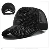 Kogelcaps verstelbare steentjes rhinestones honkbal outdoor sport luxe ademende hoeden katoen zonnebrandcrème voor vrouwenmeisjes