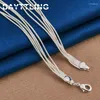 Pendants 925 Sterling Silver 18 Inches Charm Bead Chain Necklace For Women Fashion Wedding Party Engagement Gift Jewelry