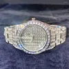 Orologi da polso drop maschile orologi di lusso hip hop baguette orologio diamantato per uomini ghiacciato orologio maschile impermeabile reloj hombre