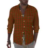 Męskie koszule Red Zielona Koszula Plaid Autumn Vintage Check Man Cool Bluzki z długim rękawem Graphic Y2K Ubrania plus rozmiar 3xl 4xl