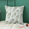 Couvre-oreiller de jet d'oreiller Ensemble imprimé de feuilles de plante élégante pour chaise Decor Decor Covers non dans