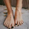 Kvinnor Sexig strand barfota prydnadslegering Rhinestone Foot Anklet Chain For Party Gold Silver 2 Colors 1 Par4596086