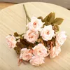 Dekorative Blumen Herbst Künstliche Blume Happy Fake Rose Vintage Seidenarrangement Hochzeit Bankett Dekoration Haus Esstisch DIY