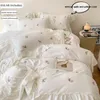 Bedding Sets 3pcs Rose Embroidered Duvet Cover Set (1 2 Pillowcase Without Core) Princess Style Lace