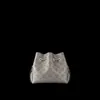 Kids Bags Luxury Brand Women's Bag BELLA Metal Grey Calf Leather Drawstring Single Shoulder Crossbody Bag M21008