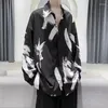 メンズカジュアルシャツエレガントファッションハラジュクスリムフィットロパホンブレオールマッチアウターボタンカーディガンシンスタイルの長袖ブルーサ