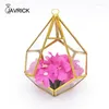 Sieradenzakken Vijfzijdig Rhombus Glass Table Top Diy Display Planter met swing voor sappig