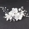 Headpieces nbfenfa bruids bruidshuwelijken kopstuk witte parel haarspeldjurk avond prom haaraccessoires tocado novia boda