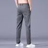 Spring Summer Mens Pants In Gray Thin Business Casual Man Pantalons Elastic Straight Trousers For Men Sweatpants 240417