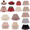 Vêtements Ensembles de filles 2024 Hiver Ks Brand Kids Christmas tenue Set Baby Robe Knit Sweater Cardigan Toddler Children Cotton Outwear