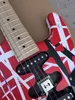 Eddie Van Halen "Fran Ken" Heavy-Duty Relic Electric Guitar/Red Body/Black and White Striped Decoration, Groothandel en Retail