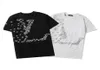 2022 Hommes imprimés T-shirts Polos Designer Fragment Airplane Letter Imprimé Paris Clothes Mens Shirt Tag Loose Style Noir White5075499