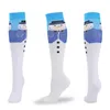 Skarpetki Hosiery Najnowsze skarpetki kompresyjne Mężczyźni Mężczyzn Seria Bożego Narodzenia Snowman Elk Santa Tr Wzór świąteczny Compress Compress Y240504