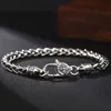 925 bracciale vintage in argento in argento sterling 18/20/22 cm Twist Chain Quarafoil Class Clasp Men Birthday Party Gioielli regalo 240424