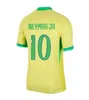 Brazylia koszulka piłkarska 2024 Copa America Cup Neymar Vini Jr Kids Zestaw dla dzieci 2025 Brasil National Team Football Shirt 24/25 Home Away Wersja Rodrygo Martinelli