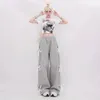 Pantalon féminin 2024 femmes en dentelle grise en dentelle vintage y2k harajuku 90s pantalons de survêtement esthétique
