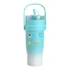 Vattenflaskor Telefonhållare flaskkapacitet Tumbler Cup isolerat rostfritt stål med läcksäker halm för hemmet