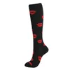 Socken abgestumpfte neutrale enge Socken Beinstütze Elastize Venen Volicose KNS Graffiti Regenbogenpunkte Lippen Outdoor Nylon High Elasticity Socken Y240504