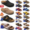 Designer -Hausschuhe Sandalen kostenlos Versand Clogs Arizona Slides Pantoufle Slipper Männer Frauen Wildleder schwarz weiß blau grau Flip Flops Schnalle Flat Sneaker