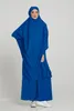 Dwuczęściowa modlitwa jilbab set Abaya for Woman Batwing Hiżab sukienka muzułmańska kimono kaftan szat Long Khimar Islam Cloth Jilbab Ramadan 240511