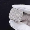Moda biżuteria vvs moissanite mrożony pierścienie Pierścienie Mężczyzny Złota Plane Srebrny Diamentowy Diamentowy Pierścień Hip Hop
