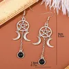 Dangle Küpeler Gotik Pentagram Crescent Mor Kristal Kadınlar Moda Çok Volour Moonstone Mücevher Partisi Aksesuarları Hediyeler