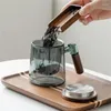 Mokken 400 ml walnoot houten handgreeplid Filter Glass Tea Cup