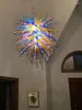 Kroonluchters Longree Multi-kleuren glas Kroonluchter Chihuly-stijl Handgemaakte opgeblazen verlichting voor Home Traps Ballway