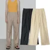 Spodnie damskie zwiędły wełna dla kobiet proste spodni biuro damski maza minimalistyczna moda