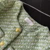 Frauenjacken Est Luxus hochwertiger Herbst Winter Frauen Tweed Wolle kleiner Duft Gold Single Breace Jackel Mantel Outwee