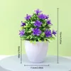 Fleurs décoratives 1pc Prum artificiel à cinq feuilles Les petites plantes en pot peuvent être placées à l'intérieur et à l'extérieur adaptées à la décoration de la maison