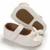 Pierwsze spacerowicze Baby Spring i Autumn Cute Bow Upper Pu Soft Gumowe Dno Bogów Princess Buty Nowonarodzone swobodne spacery 0-18m H240504