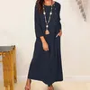 Abiti casual 2024 Maxi veste primaverili Donne in manica a bavande per manica a manica lunghe Vietidos Colore solido OL Work Sunsssing