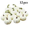 Fleurs décoratives 12pcs Halloween citrouille fausse simulation de légumes Simulation artificielle DIY Craft à la maison pour la fête d'anniversaire Décoration de mariage