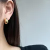 Studörhängen S925 Silver Ear Ring Women's Simple and High End Fashion Geometry Bean Ding Studs Jewelry
