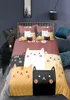 Cartoon Cat dekbedoverdeksel Set dierenprint beddengoed met kussensloop 23 -stcs dekbed voor slaapkamerdecor 21082189298758310587