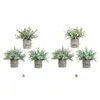 Kwiaty dekoracyjne 3Pak/działka sztuczna bonsai Zestaw naśladowujące mroźne szare liście z wysoką symulacją kwiatowy jest wykonany