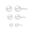 Orecchini per borchie 4 mm 6 mm 8 mm Polle perle in acciaio inossidabile per orecchini per le donne gioielli di moda 2024 goccia all'ingrosso