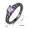 С боковыми камнями чернокожие золотые обручальные кольца для женщин круглый фиолетовый ювелирные украшения CZ Bague Bijoux